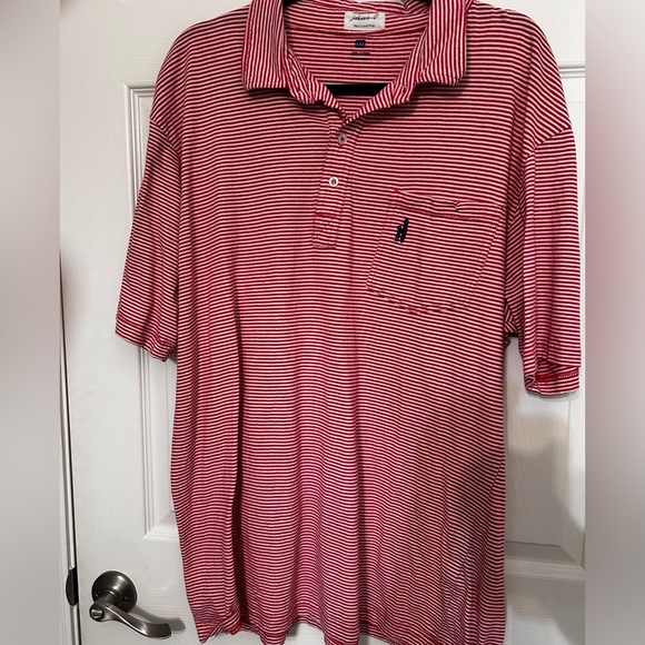 johnnie-O Other - JOHNNIE-O‎ Mens XL Red/White Stripe POLO Shirt 100% Cotton
